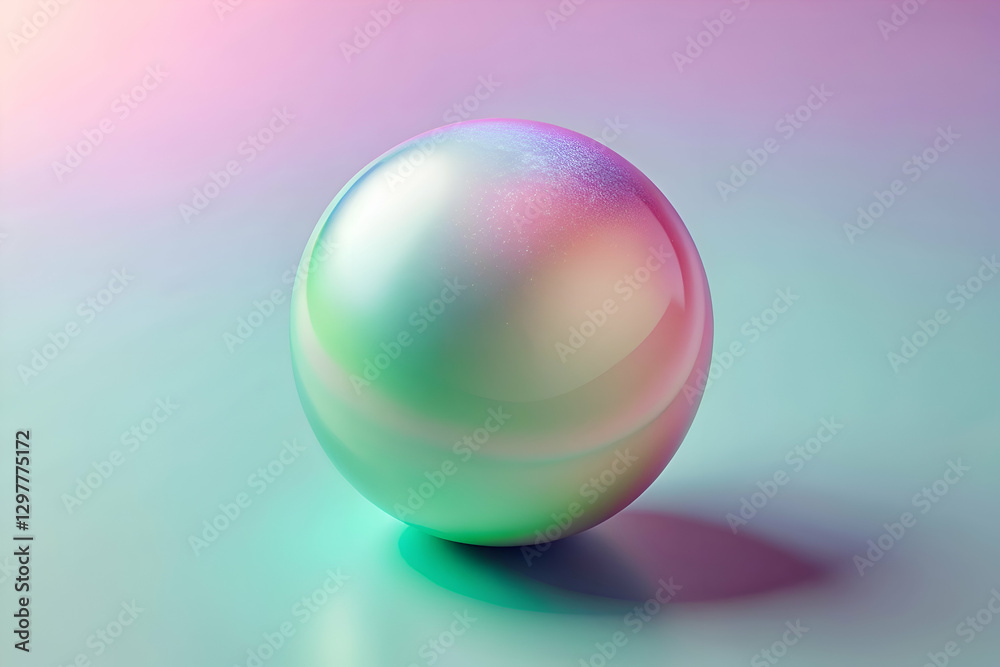Obraz premium Iridescent Sphere Abstract Art Minimalism