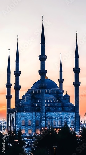 Wallpaper Mural Mosque at dusk, Istanbul skyline, tourism Torontodigital.ca