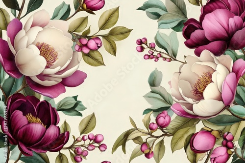 Delicate floral arrangement on a light background ideal for greeting cards.