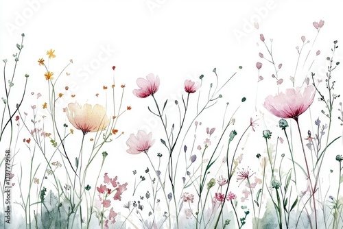 Vibrant watercolors capturing the essence of a summer landscape.