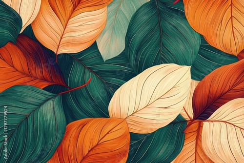 Eye-catching Composition of Exotic Leaf Shapes and Colors