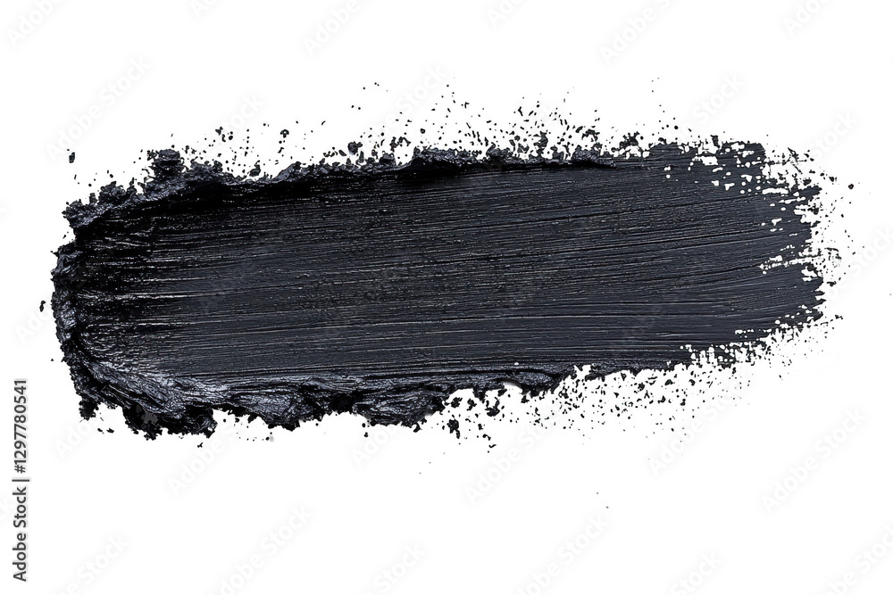 Fototapeta premium dark gray paint stroke with textured appearance, ideal for backgrounds or artistic designs. brushstroke conveys sense of creativity and depth