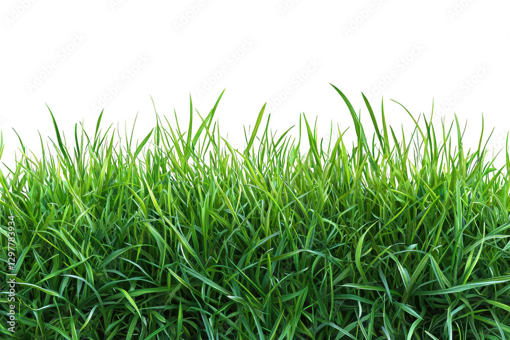 Fototapeta premium Lush green grass with vibrant blades, creating natural landscape feel. Perfect for outdoor themes and nature related projects