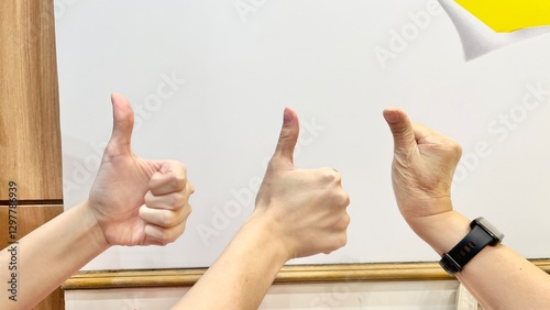 Three thumbs up fingers