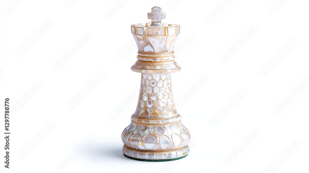 Elegant chess king piece, white isolate background. Elegant chess king piece, white isolate background.