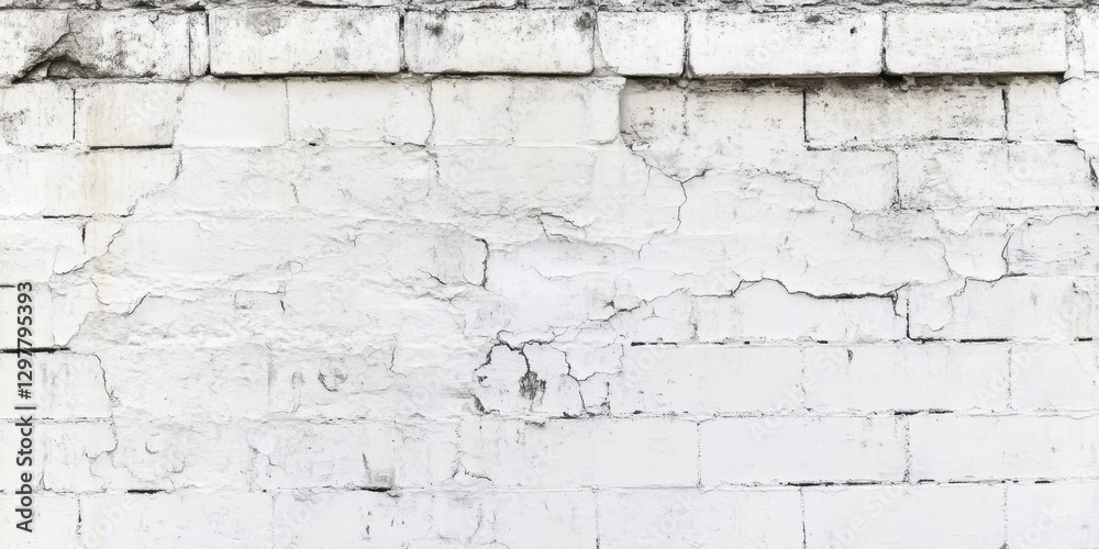 Fototapeta premium Weathered Brick Texture: A close-up shot of an aged and weathered brick wall with faded paint, showcasing texture and a rustic charm.