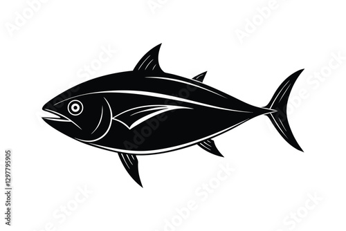 Albacore Tuna Fish Silhouette Vector Design