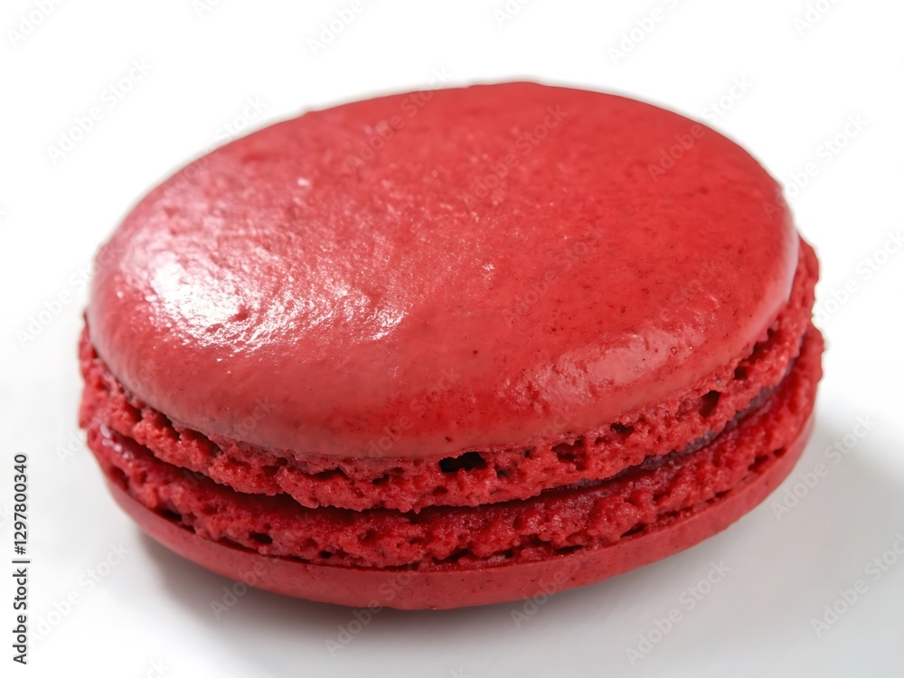 red cookies with cream in white plate red cookies with cream in white plate