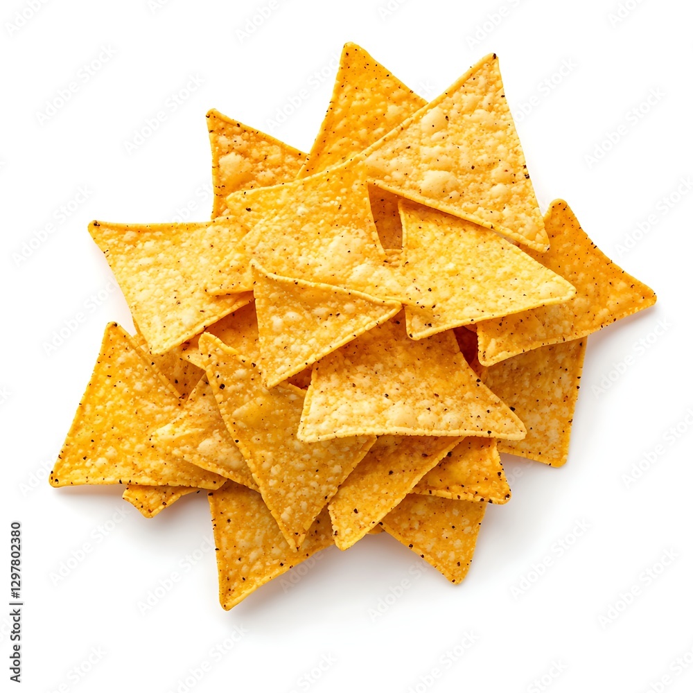 a pile of chips on a white background a pile of chips on a white background