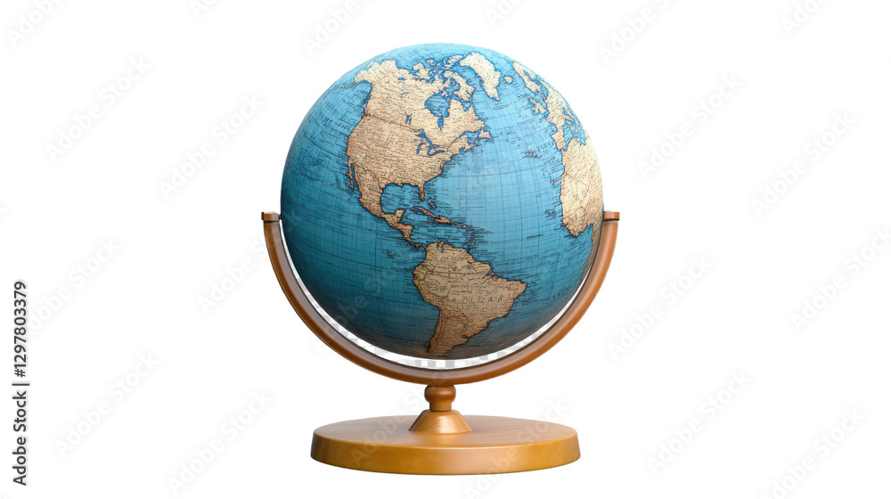 Globe Earth Representation: A classic globe stands poised, showcasing continents and oceans in a detailed and visually striking representation of our planet Globe Earth Representation: A classic globe stands poised, showcasing continents and oceans in a detailed and visually striking representation of our planet