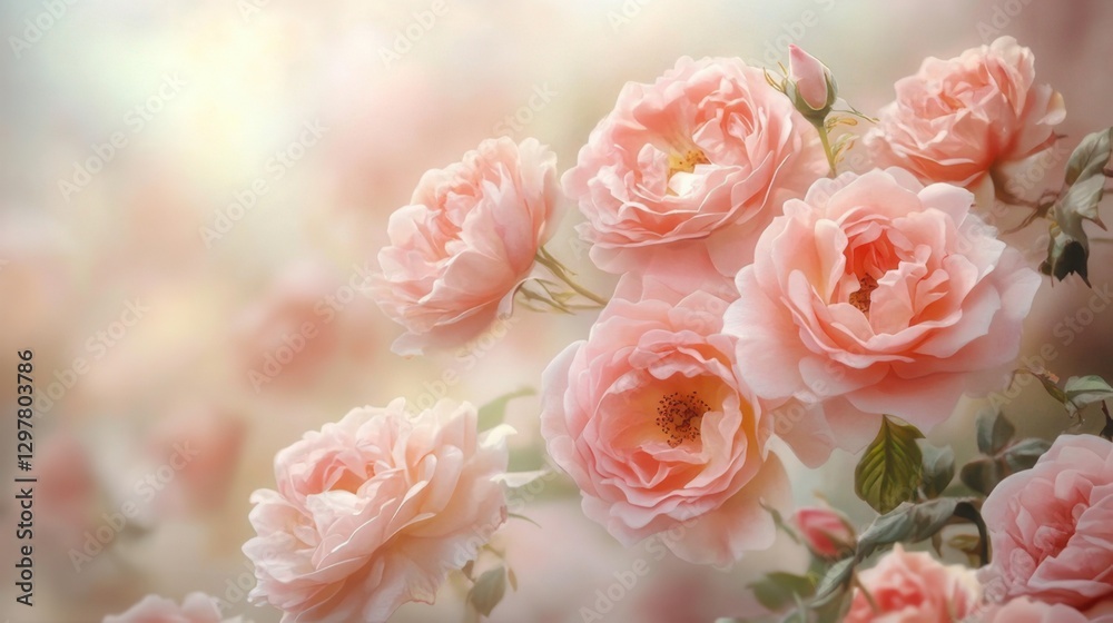 Obraz premium Minimalist birthday card with elegant calligraphy and a delicate floral border.