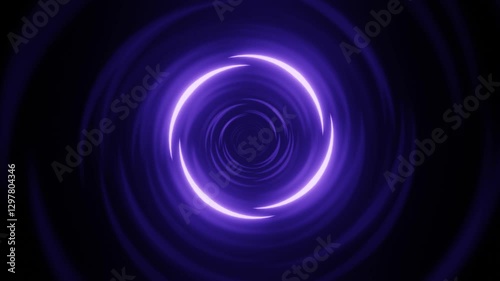 Vibrant spinning neon blue color line spiral with dynamic motion and glowing effect loop animation