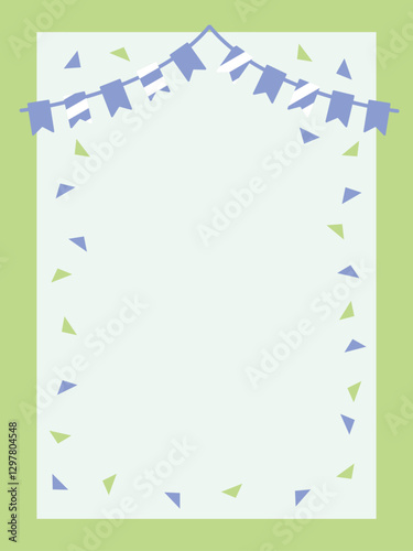 縁取りフレーム　医療、福祉、介護をイメージした清涼色