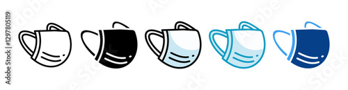 Face Mask  Icon Set Multiple Style Collection