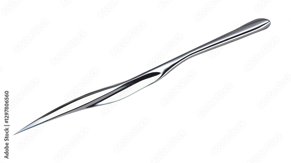 Sleek Serving Knife: A modern, gleaming silver knife, perfectly crafted for elegant serving, poised against a clean background. Sleek Serving Knife: A modern, gleaming silver knife, perfectly crafted for elegant serving, poised against a clean background.