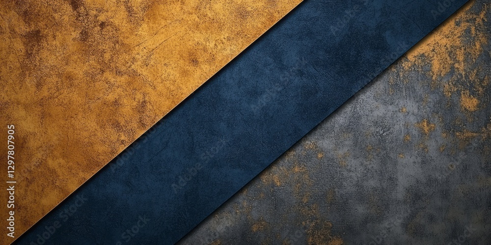 Diagonal textured background split into gold blue and gray Diagonal textured background split into gold blue and gray