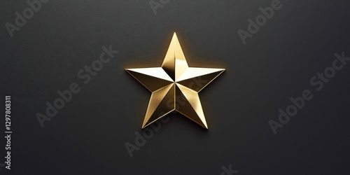 Gold star is on a black background