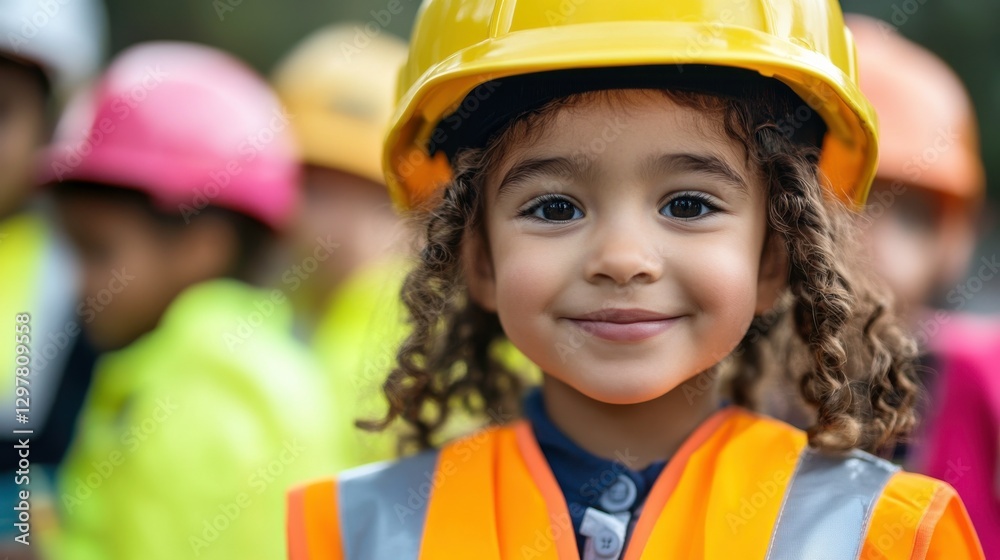 Diverse Kids in Safety Gear Smiling at Camera Diverse Kids in Safety Gear Smiling at Camera
