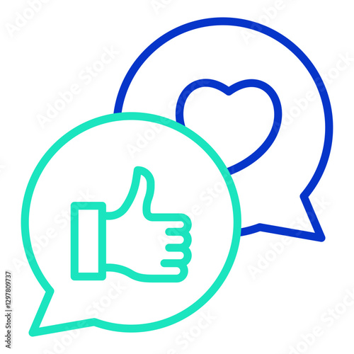 Chat outline dual color icon