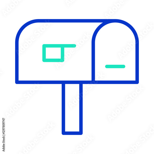 Mail box outline dual color icon