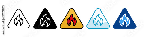Flammable Materials  Icon Set Multiple Style Collection