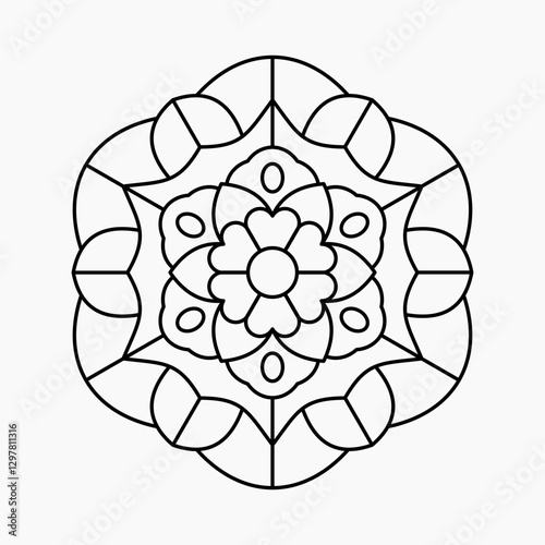 Simple Mandala Coloring Page Vector