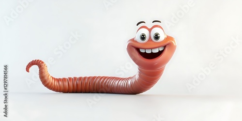 a cartoon worm with a mouth and teeth
