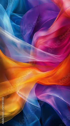 Colorful Abstract Swirls of Light and Energy Create a Vibrant Display of Move...