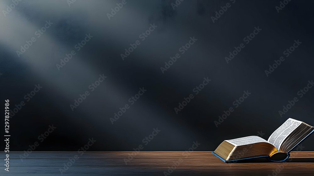 Obraz premium Abstract Geometric Structure with Dramatic Lighting on Textured Dark Wall with Brown Surface