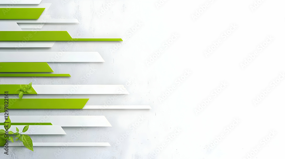 Abstract Geometric Composition with Green and White Lines on Textured Background Abstract Geometric Composition with Green and White Lines on Textured Background
