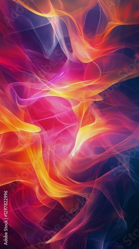 Colorful Abstract Swirls of Light and Energy Create a Vibrant Display of Move...