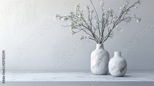 A luxurious marble vase with a smooth matte finish, adding elegance to a minimalist decor