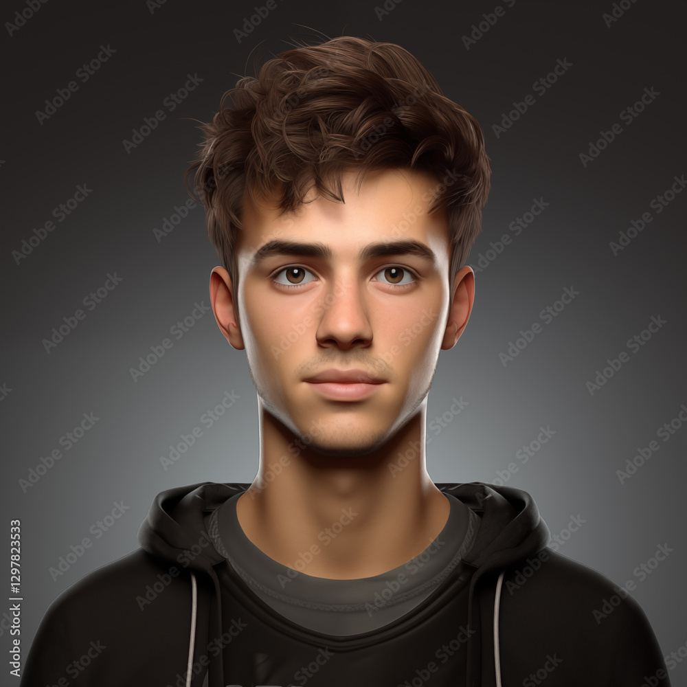 High-quality 3D rendered avatar of a male character High-quality 3D rendered avatar of a male character