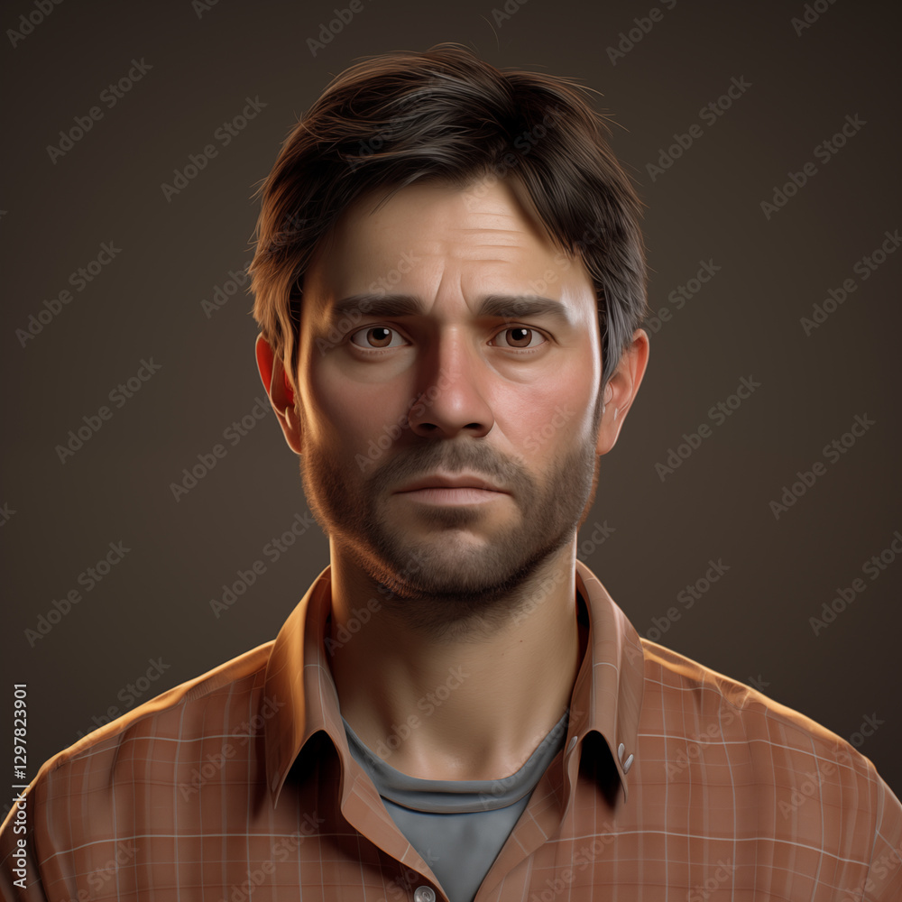 Obraz premium High-quality 3D rendered avatar of a male character