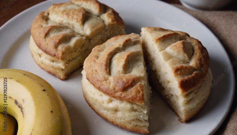 banana scones on a plate banana scones on a plate