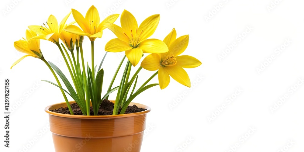 Stunning Yellow Rain Lily in Bokeh Garden Pot A CloseUp Floral Photography Masterpiece Stunning Yellow Rain Lily in Bokeh Garden Pot A CloseUp Floral Photography Masterpiece