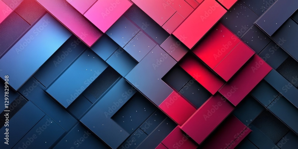 Abstract geometric background with colorful offset rectangles and small specks Abstract geometric background with colorful offset rectangles and small specks
