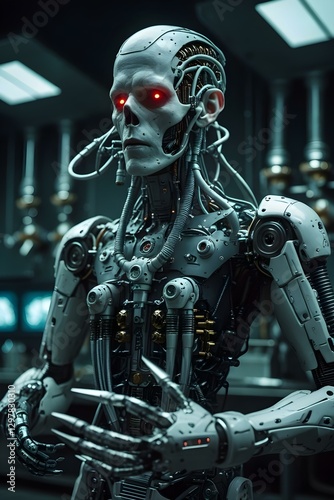 futuristic skeleton robot