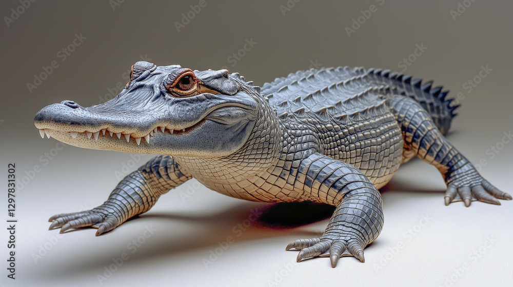 Naklejka premium Realistic model of a crocodile showcasing detailed texture and features