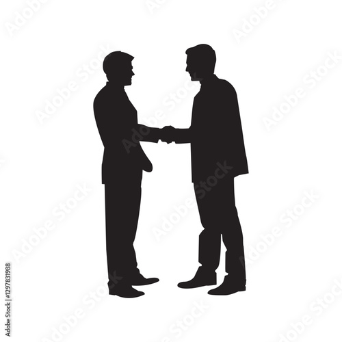 two businessmen shaking hands silhouette