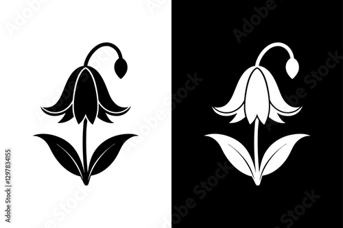 Bluebell Silhouette Striking Flower Icon for Nature-Inspired Designs