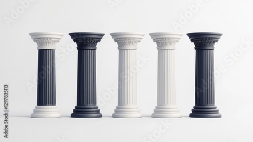 Image of a diagram with five pillars on a white background.