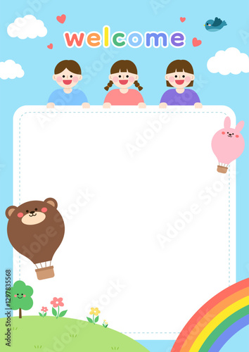 유치원, 학원, 초등학교, 어린이 공지사항, 게시판, 메모장, 가정통신문 배경