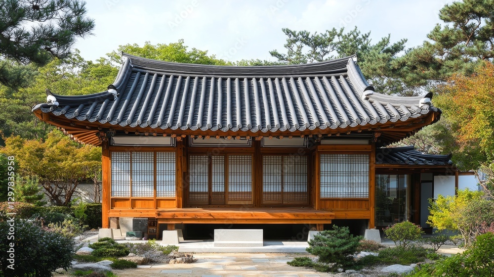 Korean traditional house with a classic design Korean traditional house with a classic design