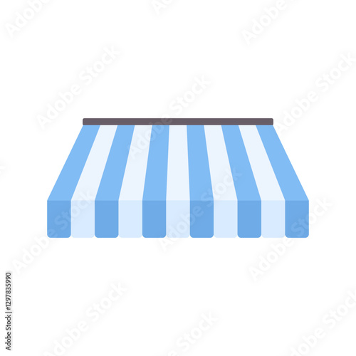 Simple and colorful stripe awning icon illustration, shape of an awning icon vector illustration perfect for shopping and retail themes