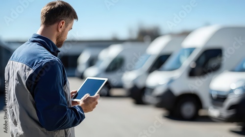 Clear blue sky enhances the scene of fleet management.