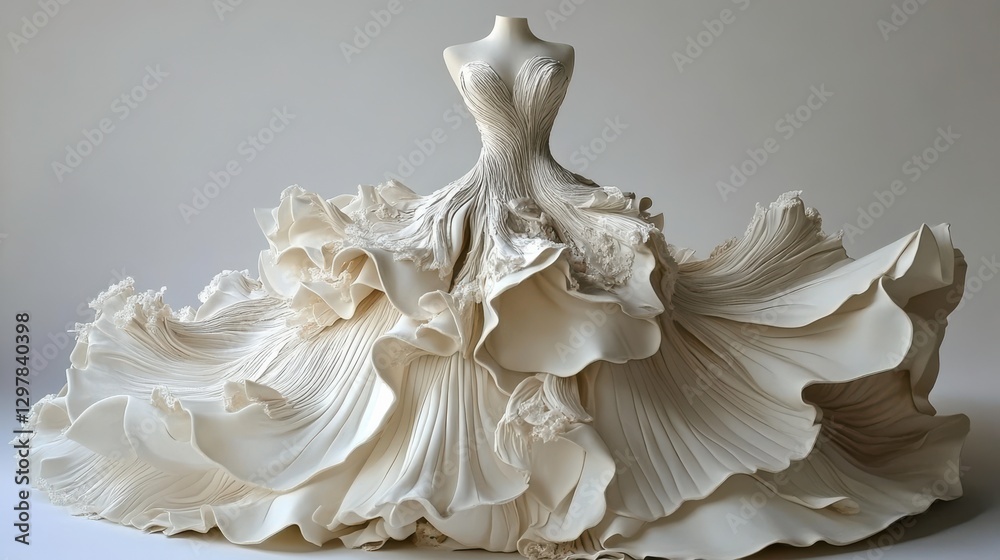 Elegant White Gown in Soft Focus Editorial Setting Elegant White Gown in Soft Focus Editorial Setting