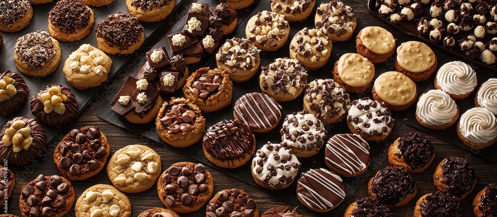 Obraz premium A Top View of Delectable Homemade Sweets and Pastries