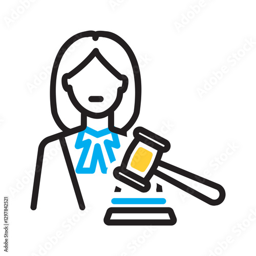 Vector multi color icon for Prosecutor