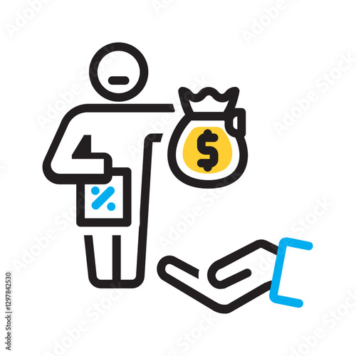 Vector multi color icon for Lender